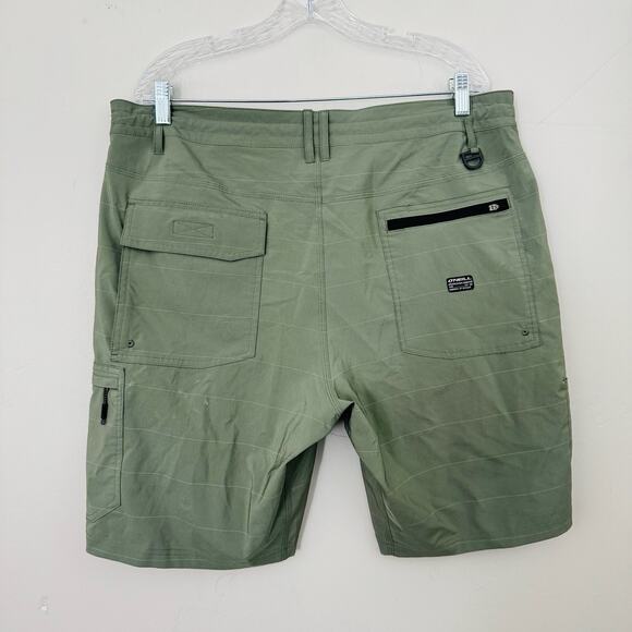 O’Neil Green Striped Swim Trunks Men’s Size 38 - Picture 7 of 12